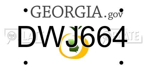 DWJ664 Georgia License Plate
