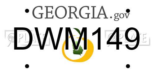 DWM149 Georgia License Plate