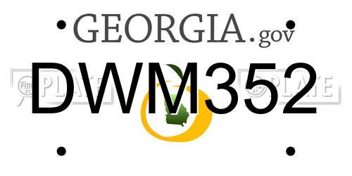 DWM352 Georgia License Plate