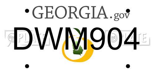 DWM904 Georgia License Plate