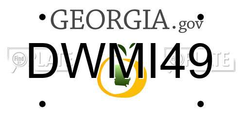DWMI49 Georgia License Plate