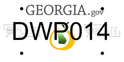 DWP014 Georgia License Plate
