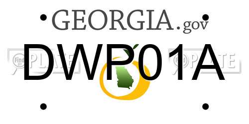DWP01A Georgia License Plate