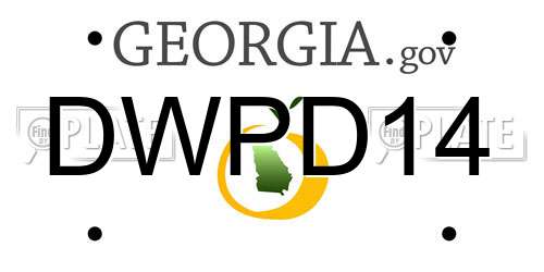DWPD14 Georgia License Plate