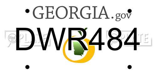 DWR484 Georgia License Plate