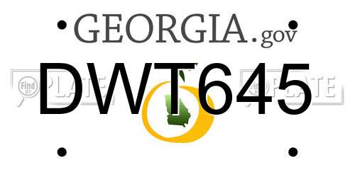 DWT645 Georgia License Plate