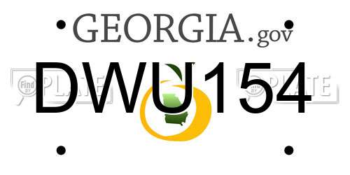 DWU154 Georgia License Plate