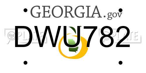 DWU782 Georgia License Plate