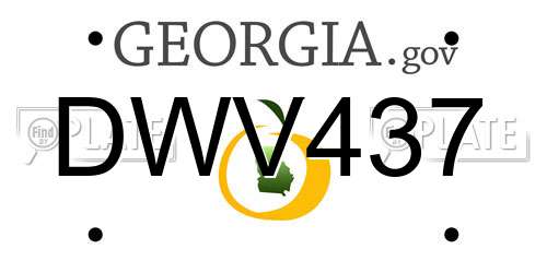 DWV437 Georgia License Plate