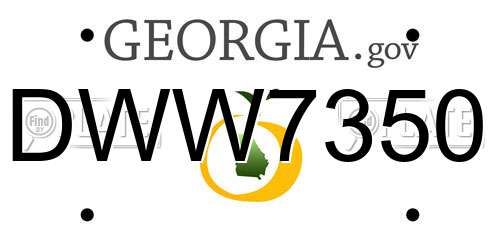DWW7350 Georgia License Plate