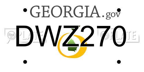 DWZ270 Georgia License Plate