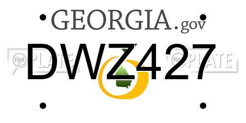 DWZ427 Georgia License Plate