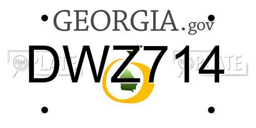 DWZ714 Georgia License Plate