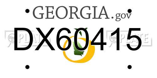 DX60415 Georgia License Plate
