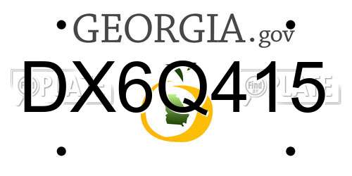 DX6Q415 Georgia License Plate
