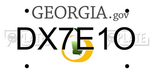 DX7E1O Georgia License Plate