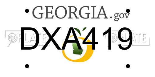 DXA419 Georgia License Plate
