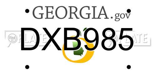 DXB985 Georgia License Plate