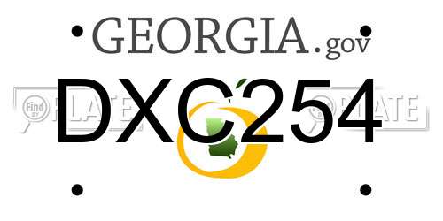 DXC254 Georgia License Plate