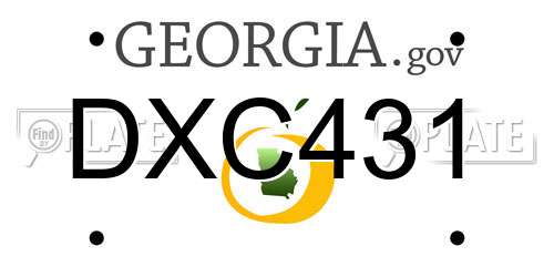 DXC431 Georgia License Plate