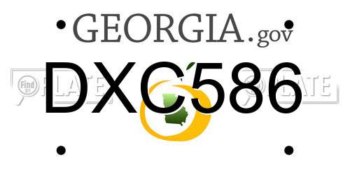DXC586 Georgia License Plate