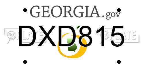 DXD815 Georgia License Plate