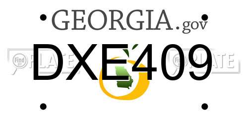 DXE409 Georgia License Plate