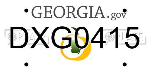 DXG0415 Georgia License Plate