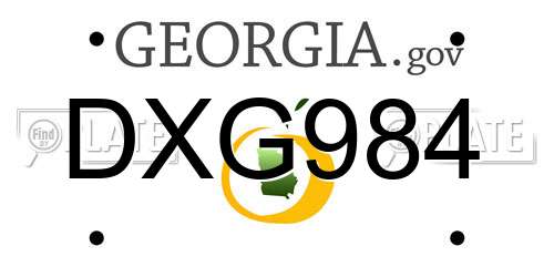 DXG984 Georgia License Plate