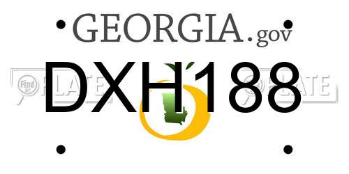 DXH188 Georgia License Plate