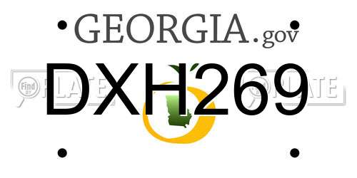 DXH269 Georgia License Plate