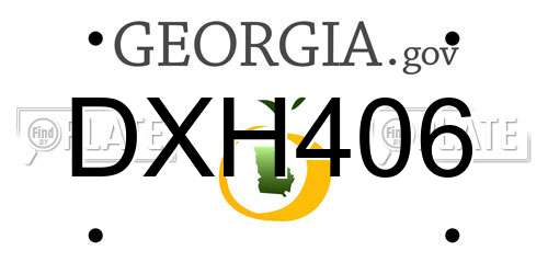 DXH406 Georgia License Plate
