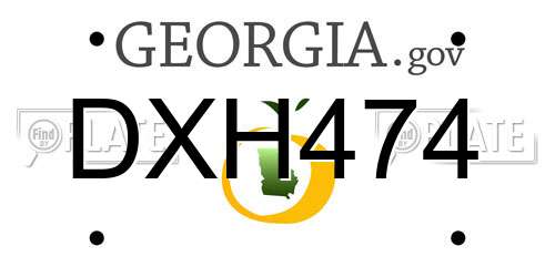 DXH474 Georgia License Plate