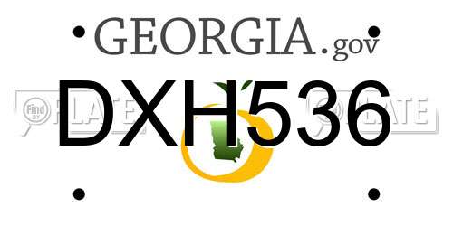 DXH536 Georgia License Plate