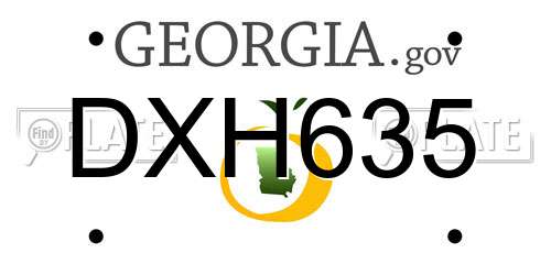 DXH635 Georgia License Plate