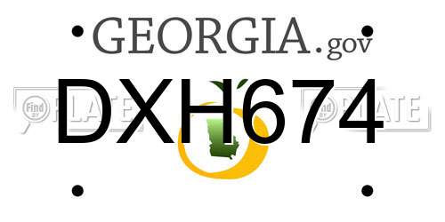 DXH674 Georgia License Plate
