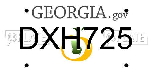 DXH725 Georgia License Plate