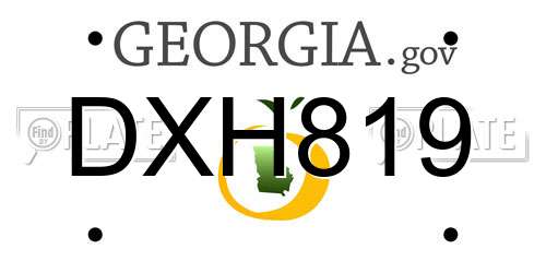 DXH819 Georgia License Plate