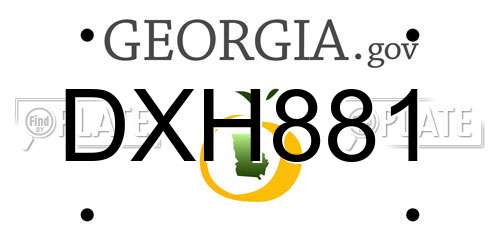 DXH881 Georgia License Plate