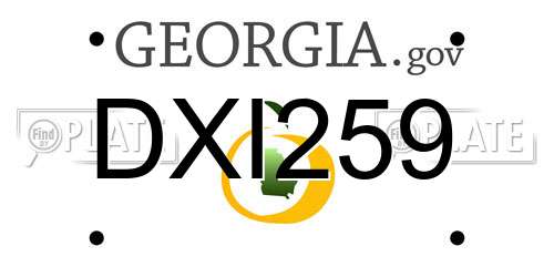 DXI259 Georgia License Plate