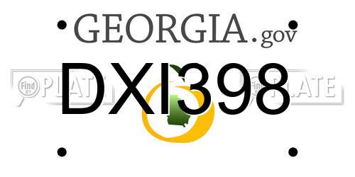DXI398 Georgia License Plate