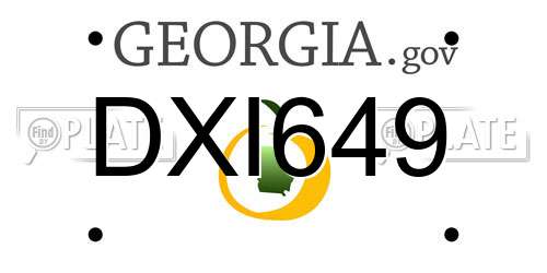 DXI649 Georgia License Plate