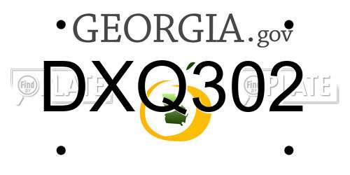 DXQ302 Georgia License Plate