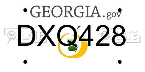 DXQ428 Georgia License Plate