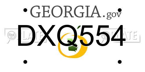 DXQ554 Georgia License Plate