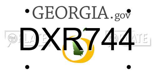 DXR744 Georgia License Plate