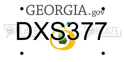 DXS377 Georgia License Plate