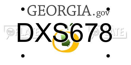 DXS678 Georgia License Plate