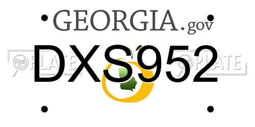DXS952 Georgia License Plate