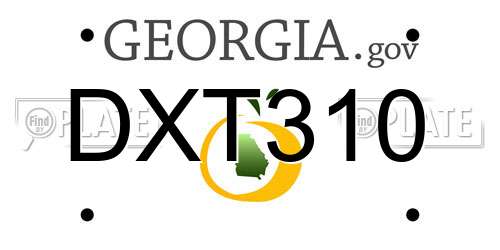 DXT310 Georgia License Plate